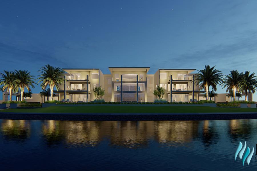 Hope Island Mansion House, Gold Coast - Rear - Night Time